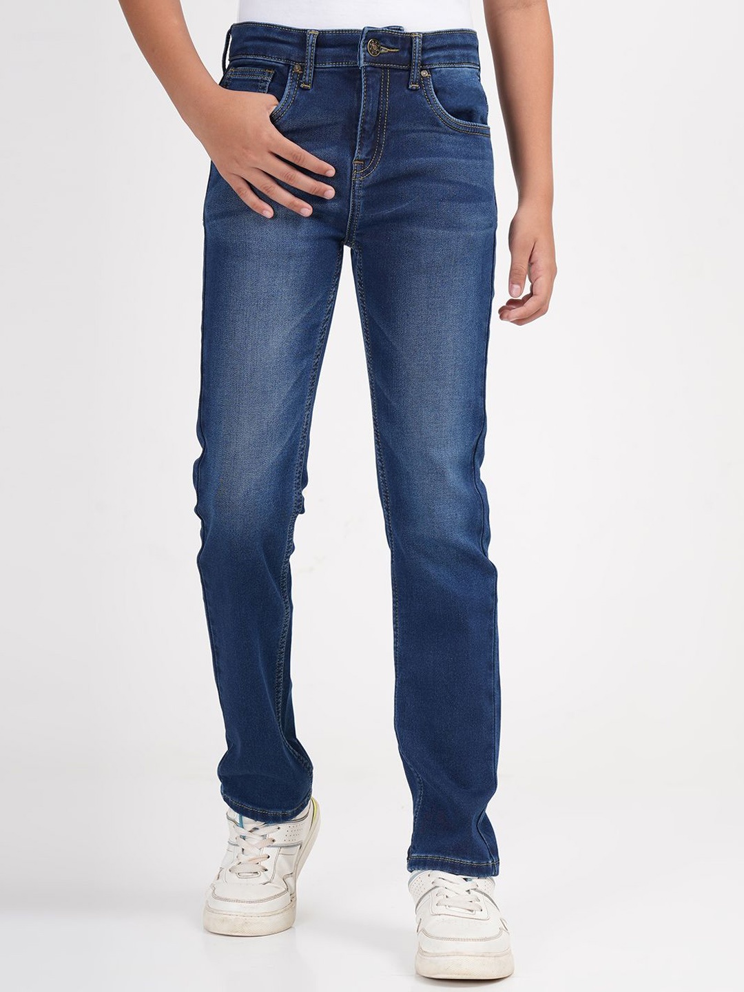 

ZION Boys Jean Slim Fit Light Fade Jeans, Blue