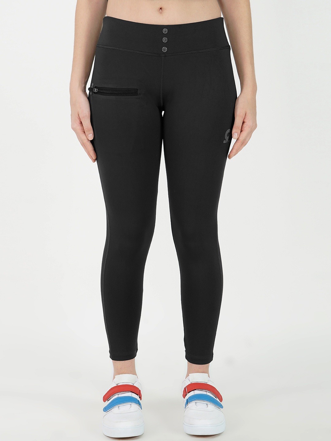 

GOTO Women Mid-Rise Ankle-Length Tights, Black