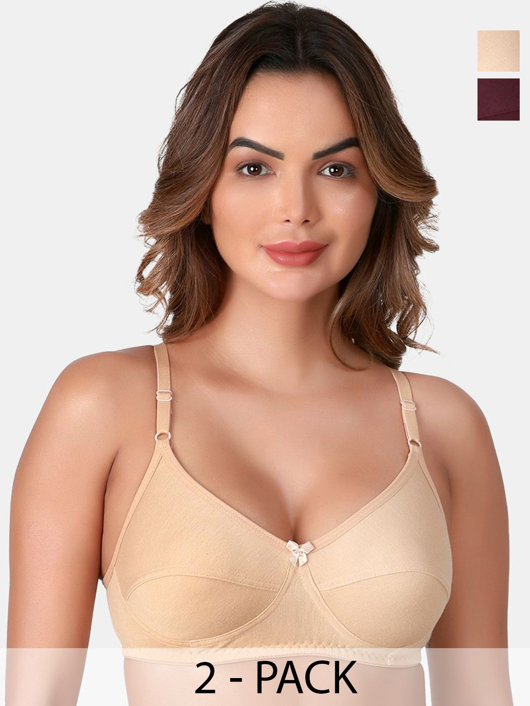 

SKDREAMS Full Coverage Bra pack of 2, Beige