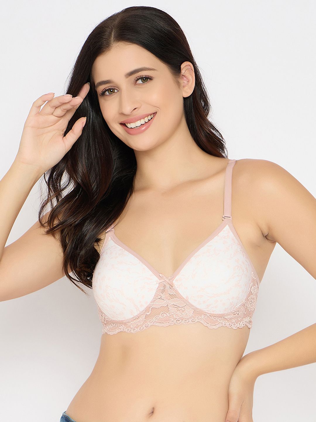 

Clovia Women Full Coverage Lightly Padded T-shirt Bra, Peach