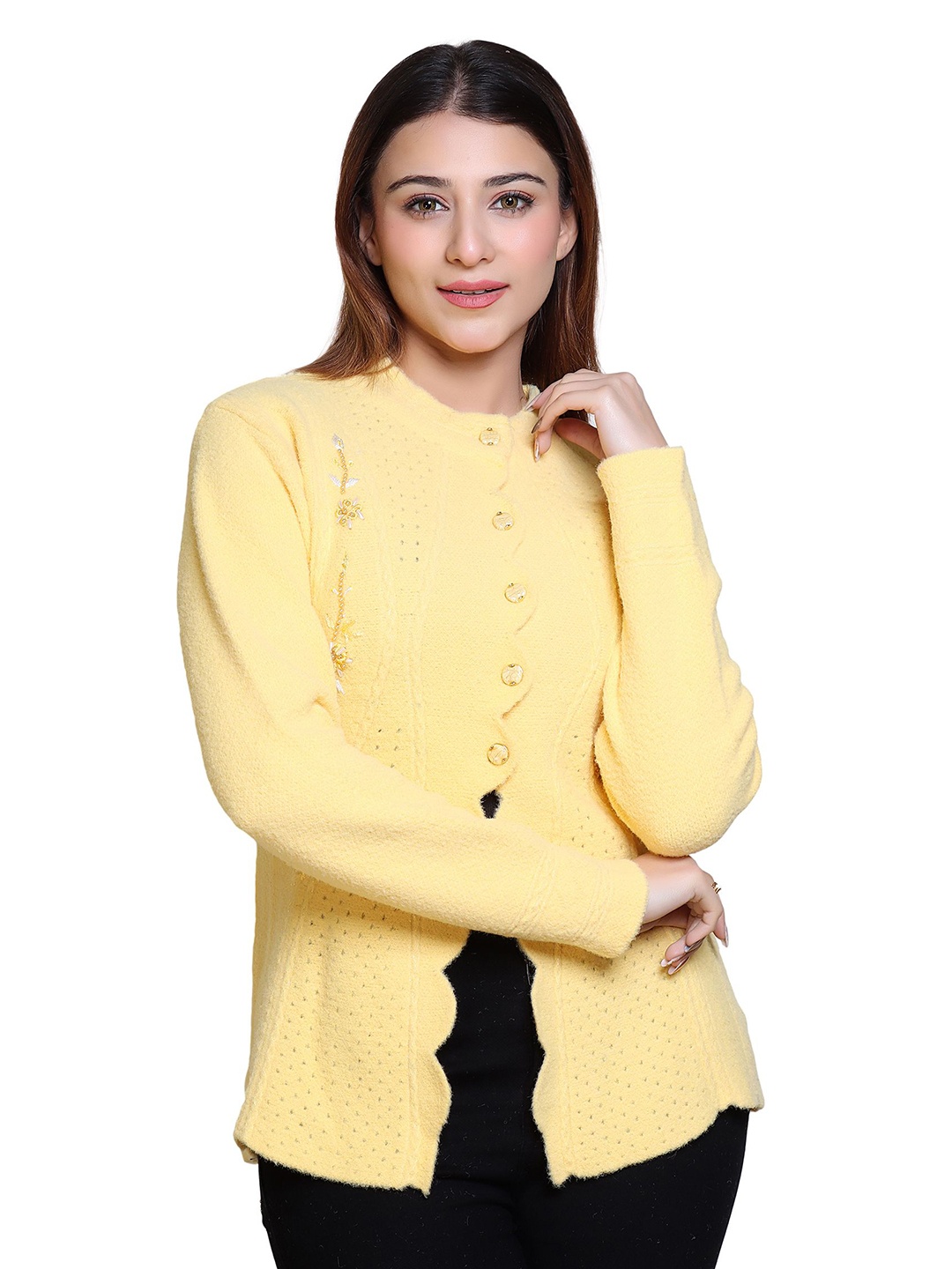 

Lady Leaf Women Floral Cardigan, Yellow