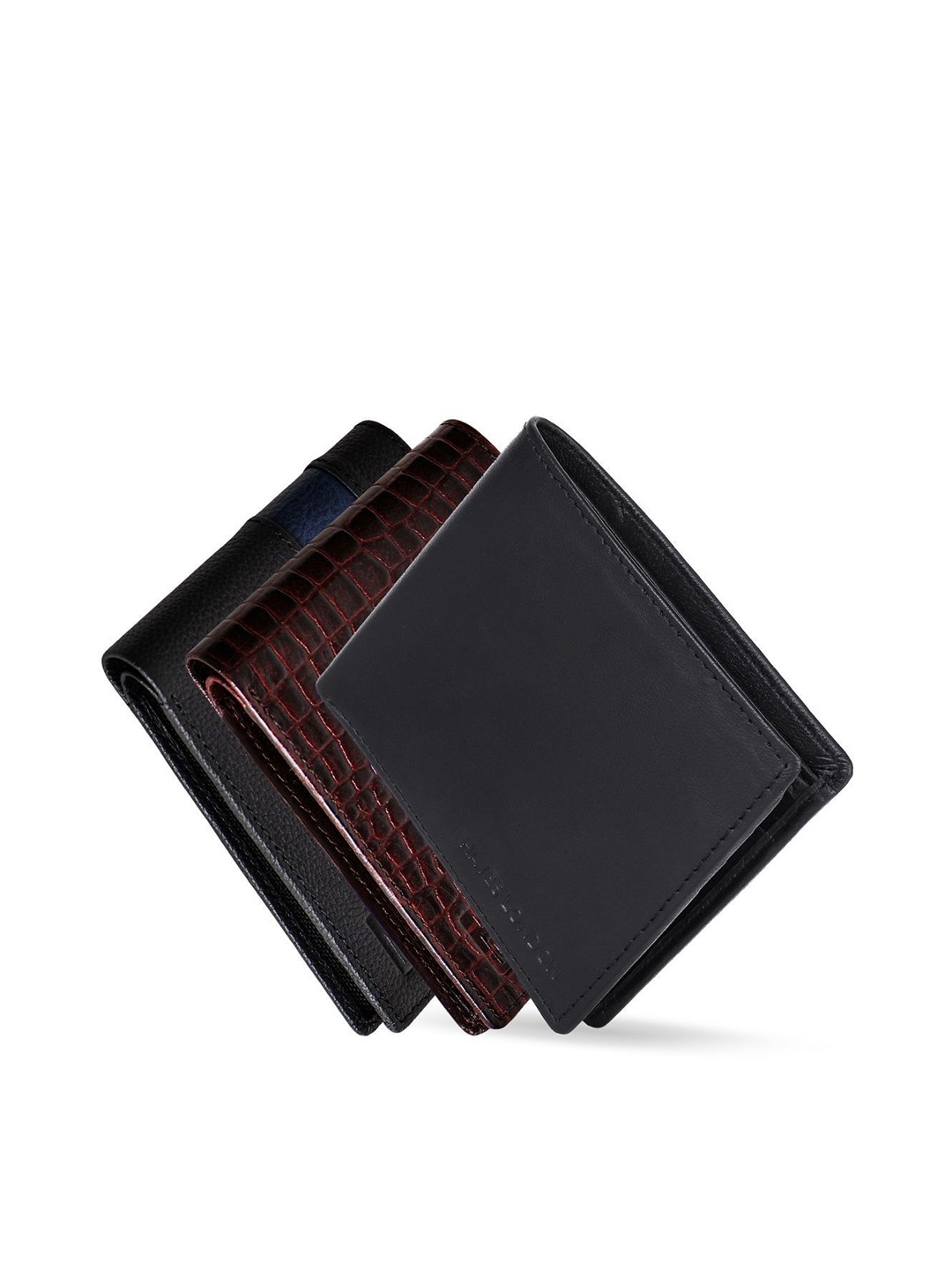 

Hayes London Men Wallets Pack of 3 Genuine Leather with RFID Blocking Combo, Black