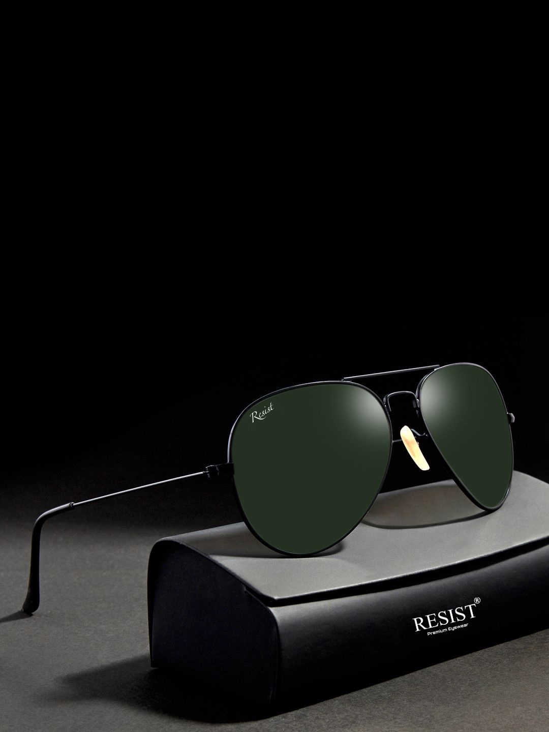 

RESIST EYEWEAR Unisex Aviator Sunglasses with UV Protected Lens AIRCRAFTS BLACK GREEN 1