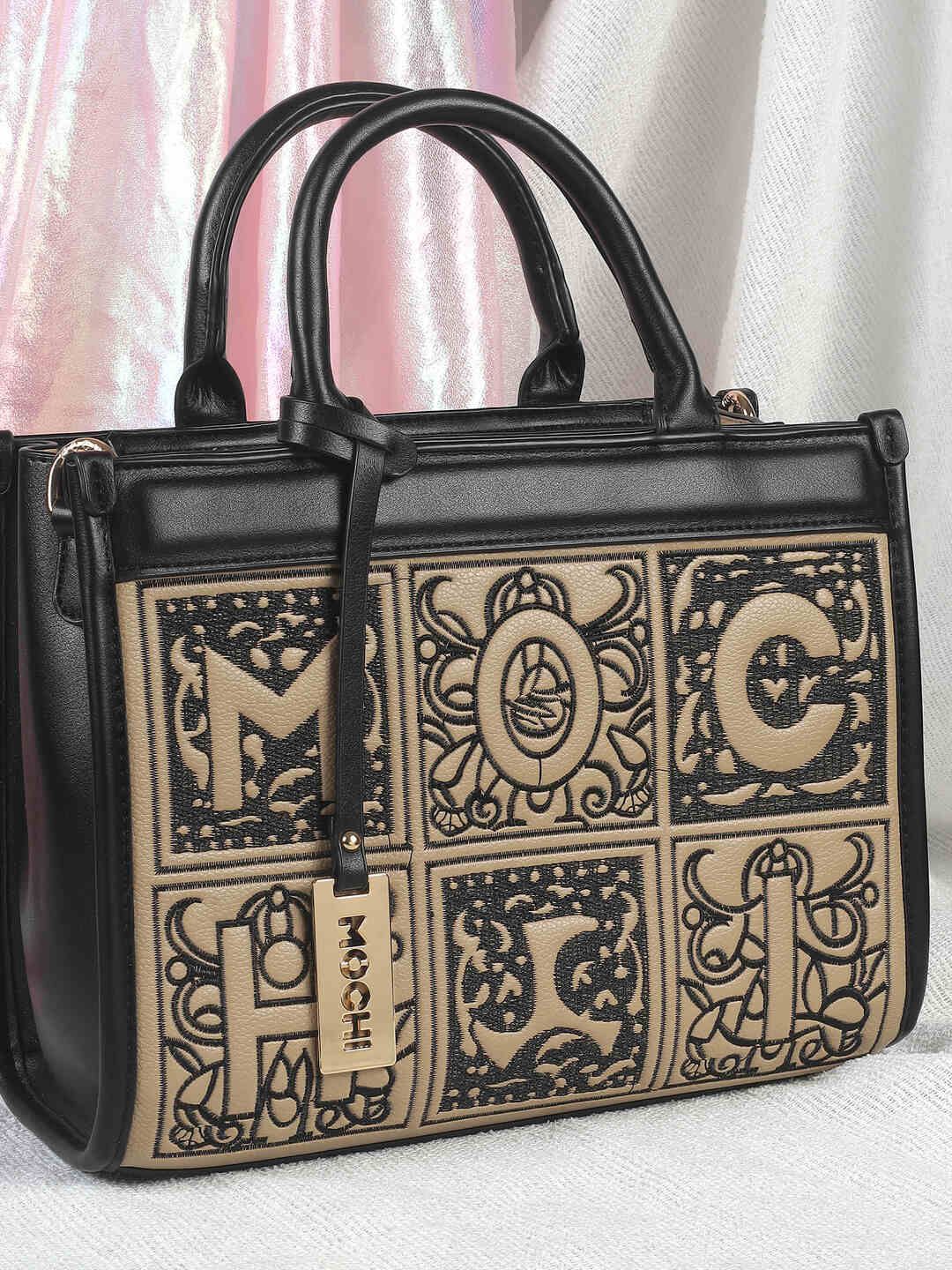 

Mochi Textured PU Structured Satchel, Black