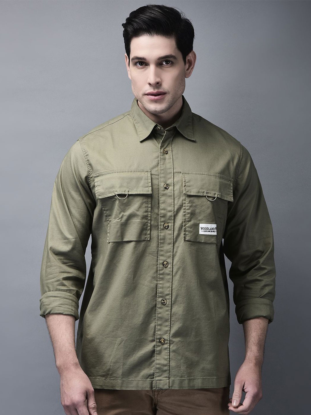 

Woodland Men Shirt, Olive