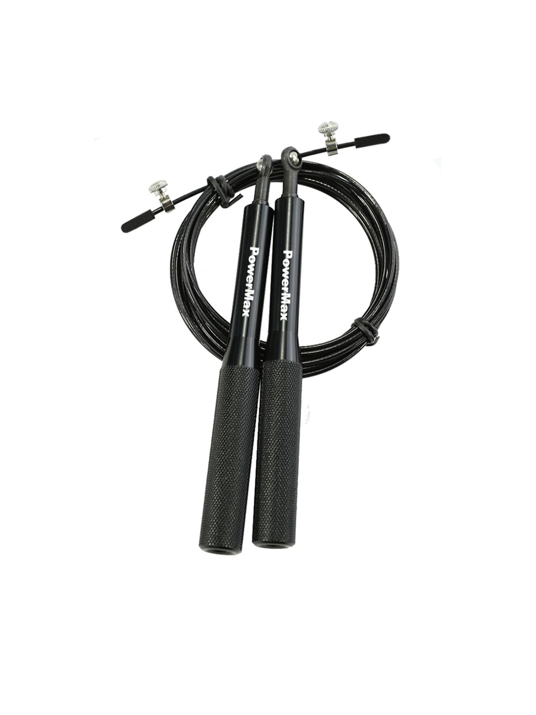 

PowerMax Fitness Adjustable Skipping Rope, Black