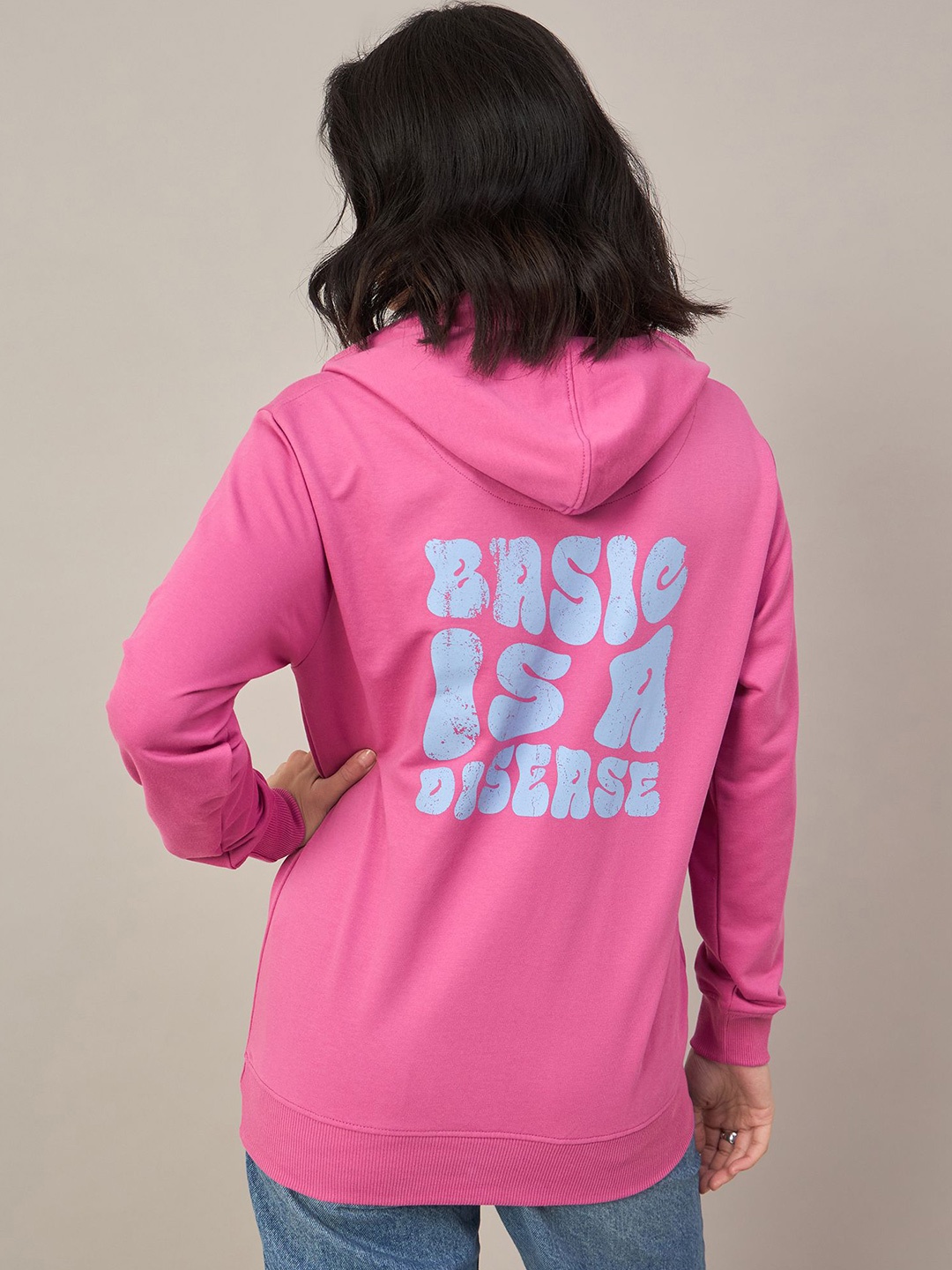 

Roadster Women Printed Hooded Sweatshirt, Pink