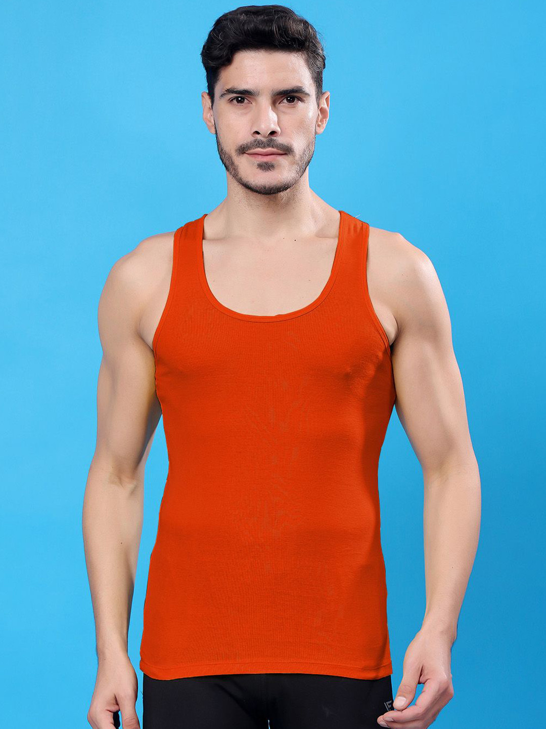 

FBAR Men Bio-Wash Pure Cotton Innerwear Vest 160125FBR-08, Orange