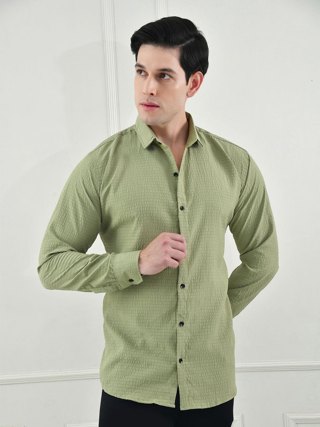 

BOWLIFESTYLE Men Comfort Opaque Casual Shirt, Green