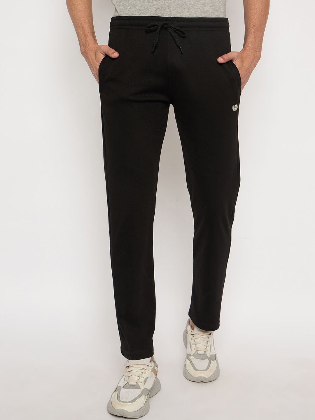 

Duke Men Mid Rise Cotton Track Pants, Black