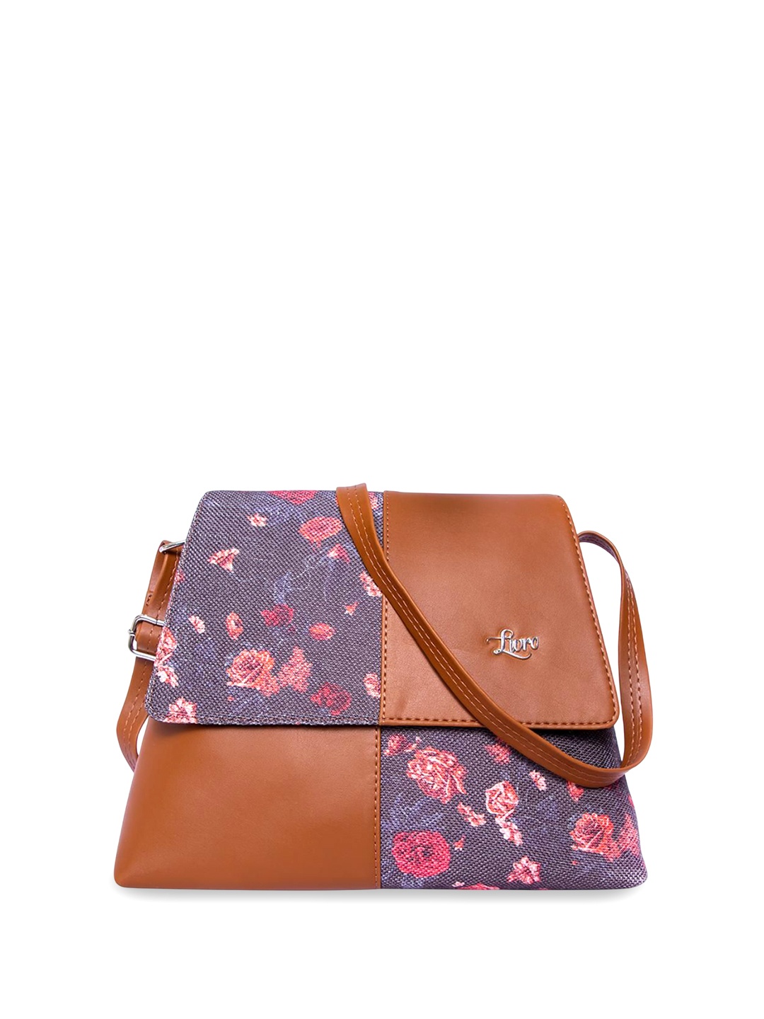 

LIVRO Floral Structured Sling Bag, Brown