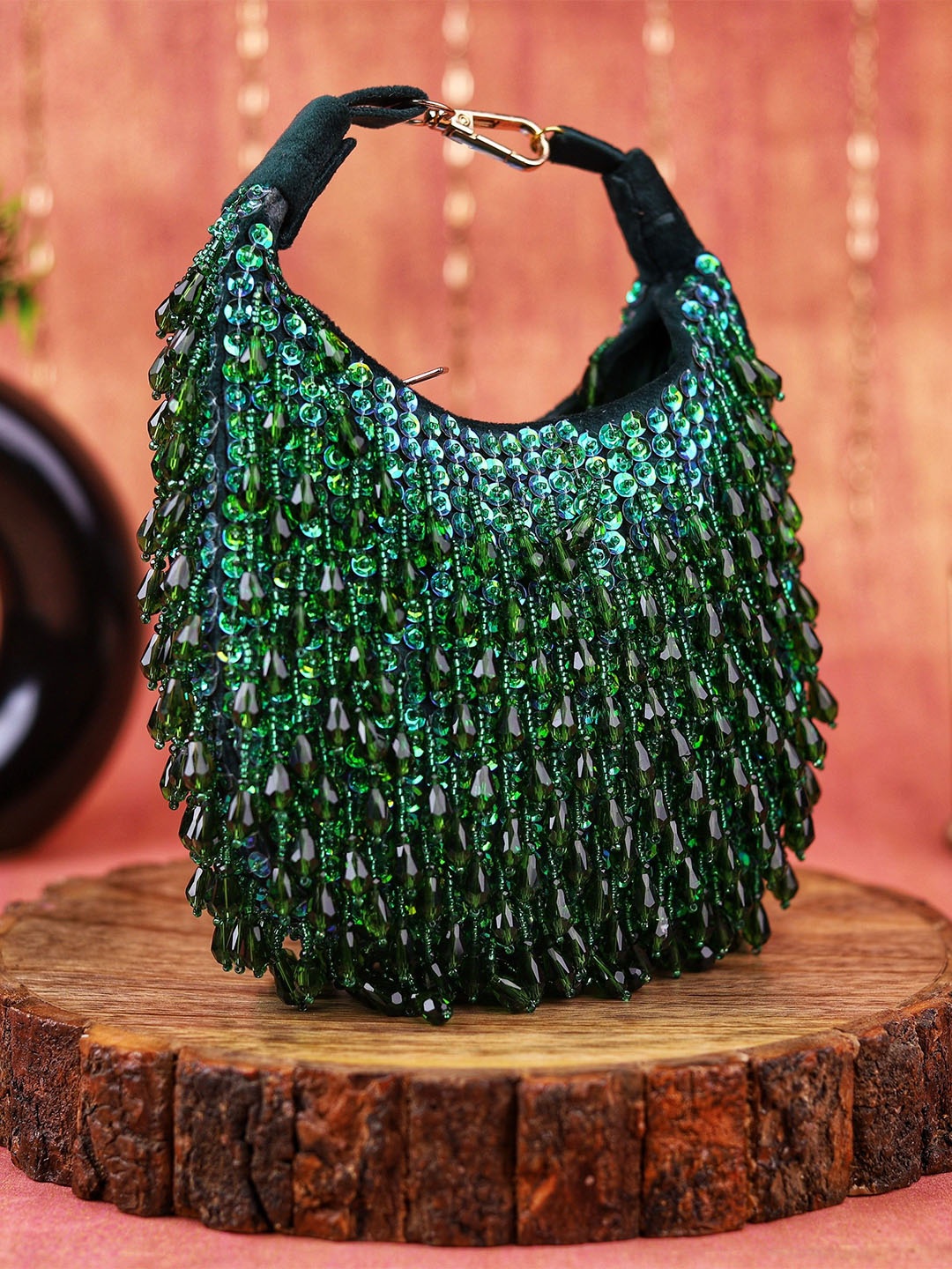

sugarcrush Embellished Purse Clutch, Green
