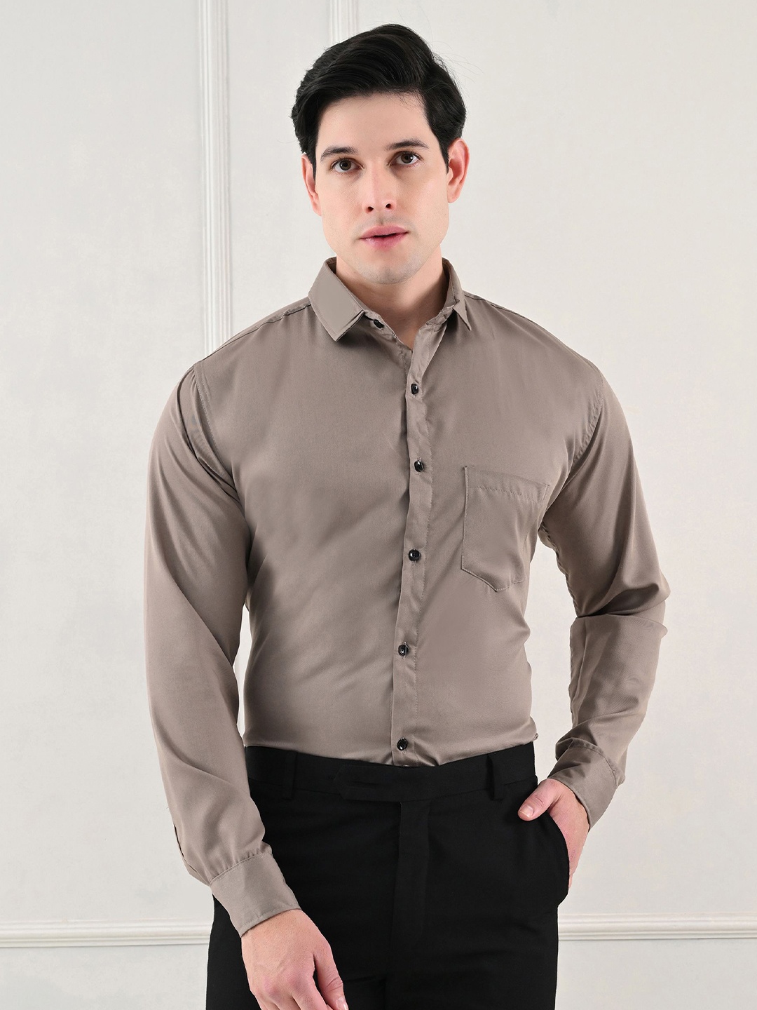 

BOWLIFESTYLE Men Comfort Opaque Formal Shirt, Grey