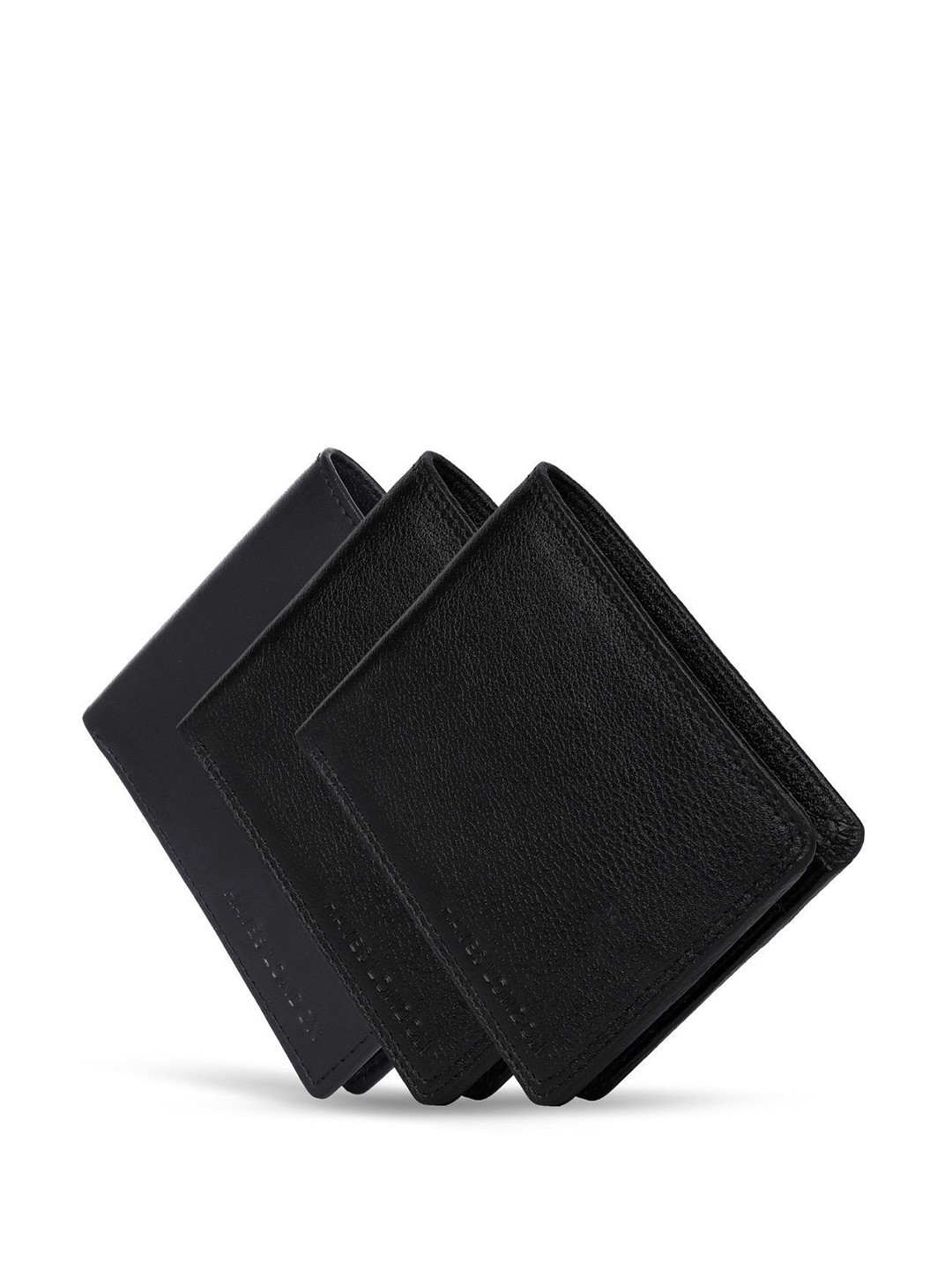 

Hayes London Men Wallets Pack of 3 Genuine Leather with RFID Blocking Combo, Black