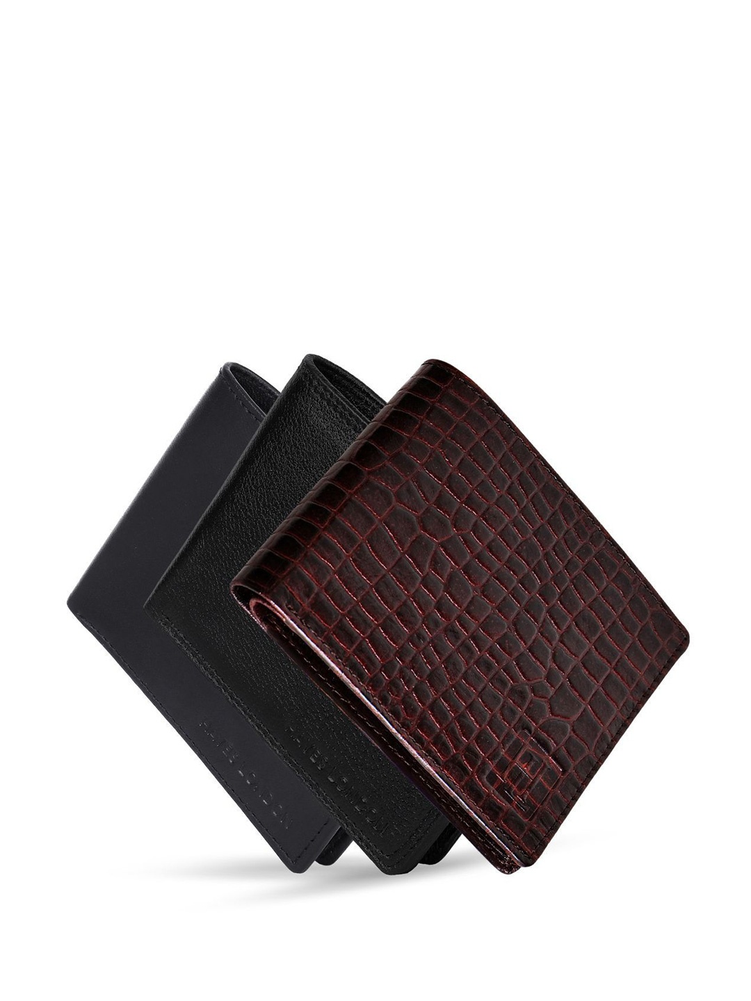 

Hayes London Men Wallets Pack of 3 Genuine Leather with RFID Blocking Combo, Black