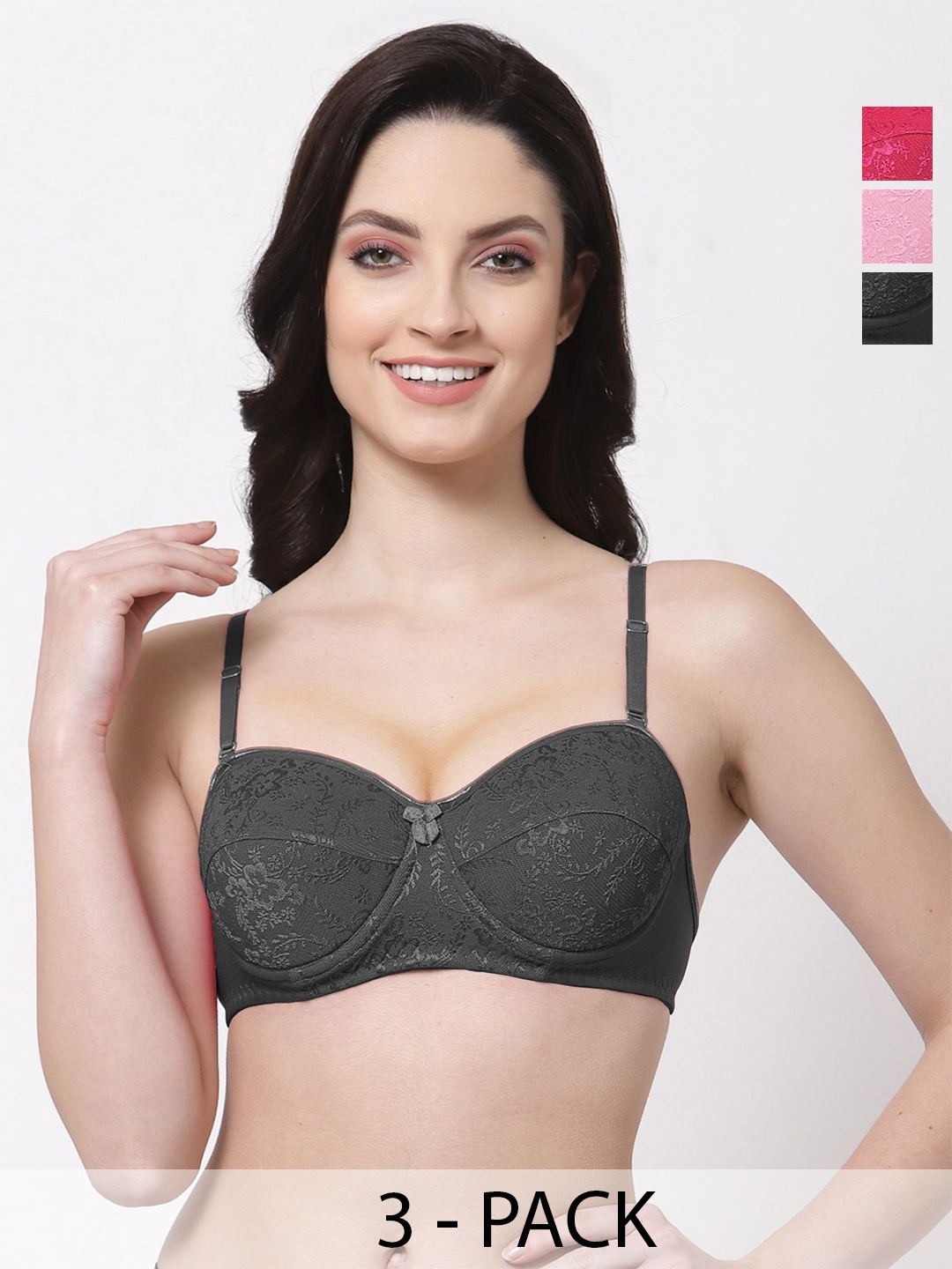 

SHYAM SONS FLAIR Bralette Bra Full Coverage Lightly Padded, Black