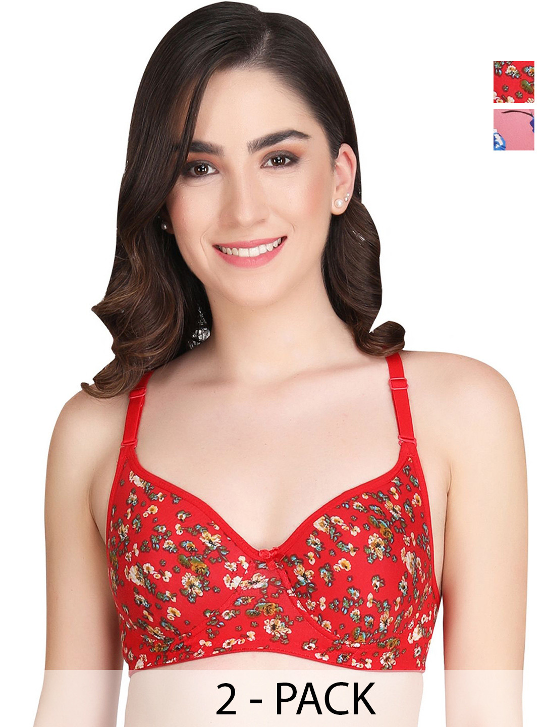 

Liigne Floral Bra Full Coverage Lightly Padded, Pink