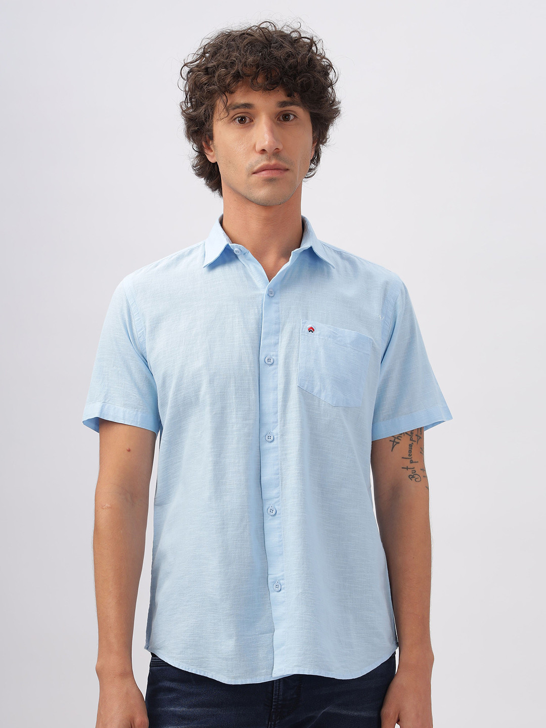 

BS BLUE SQUAD Men Slim Fit Opaque Casual Shirt