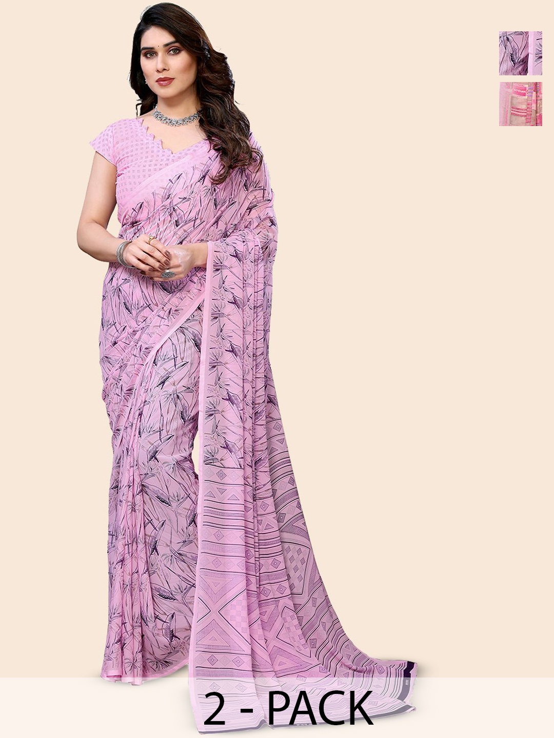 

Moda Rapido Poly Georgette Saree, Purple