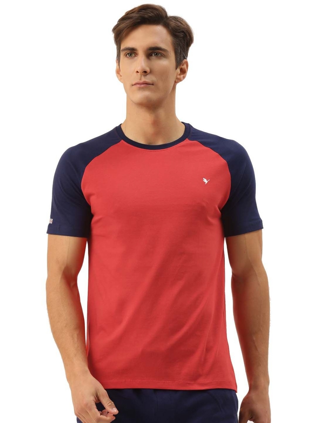 

AMSWAN Men Raw Edge T-shirt, Red