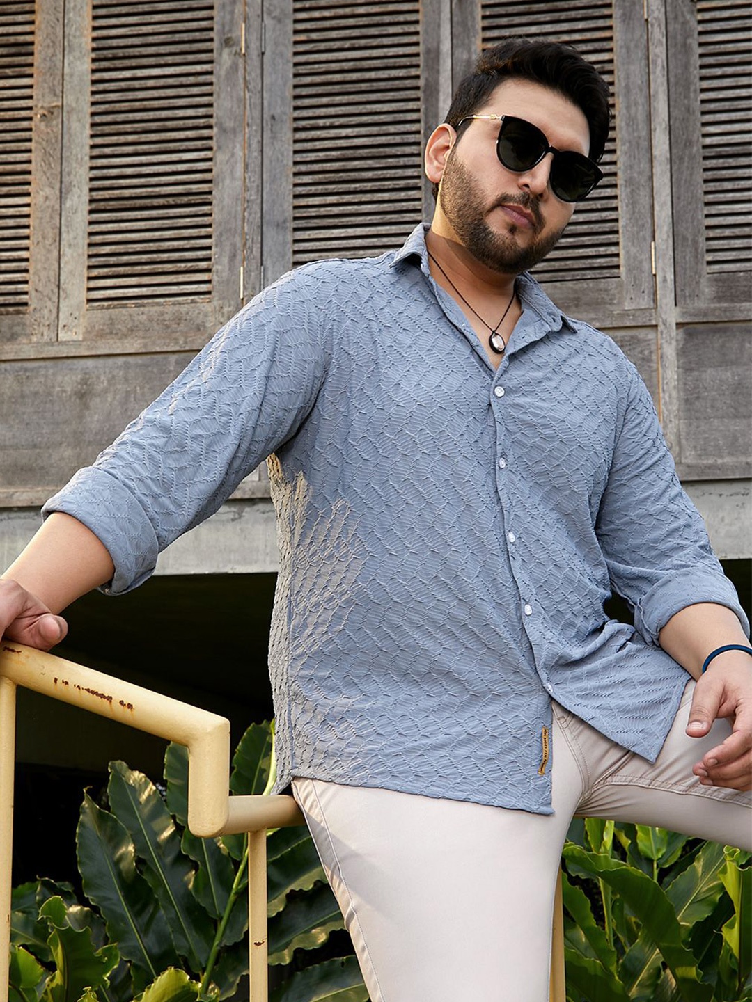 

Instafab Plus Men Comfort Opaque Casual Shirt, Blue