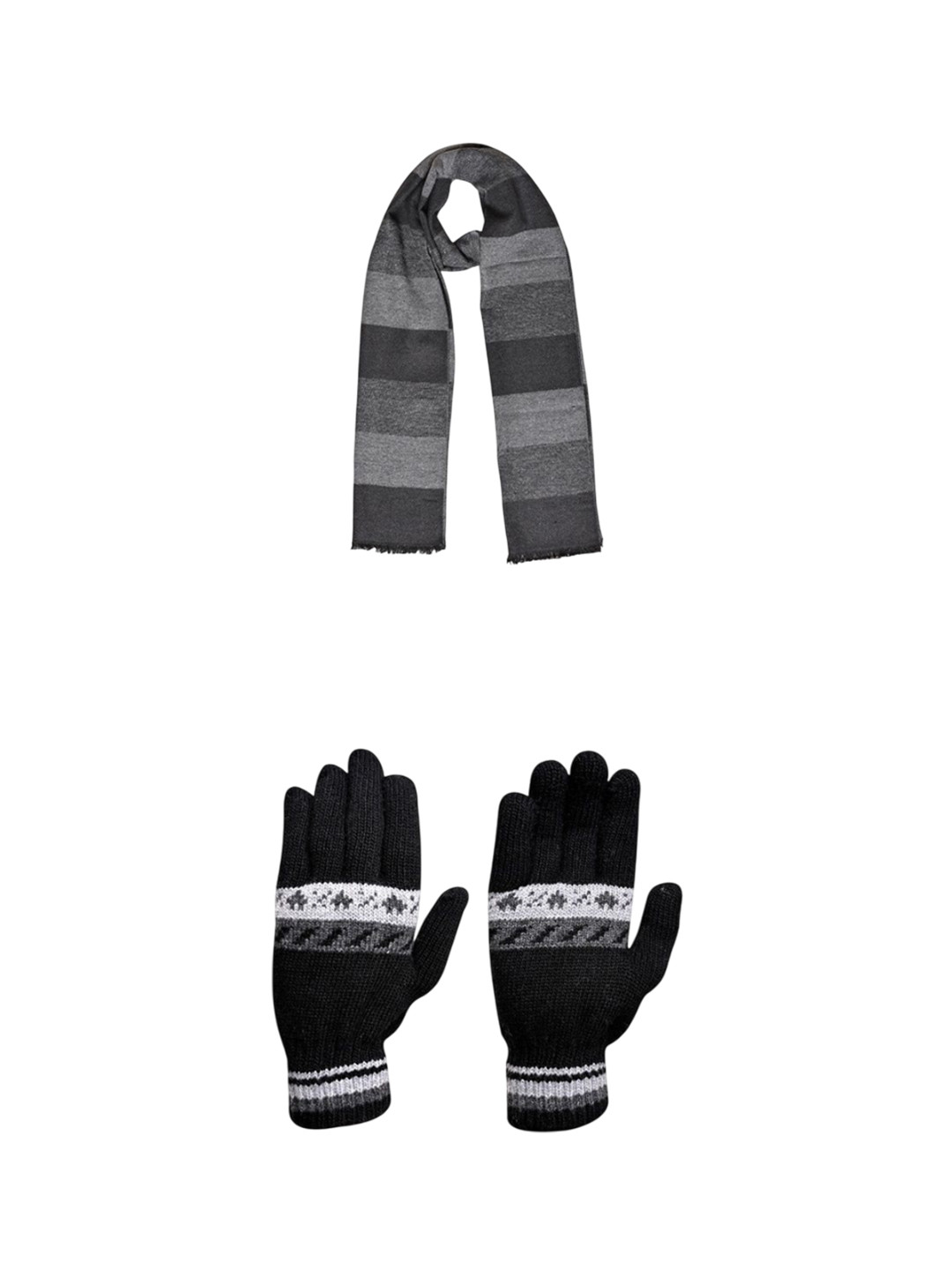 

LOOM LEGACY Men Patterned Acrylic Winter Gloves, Black