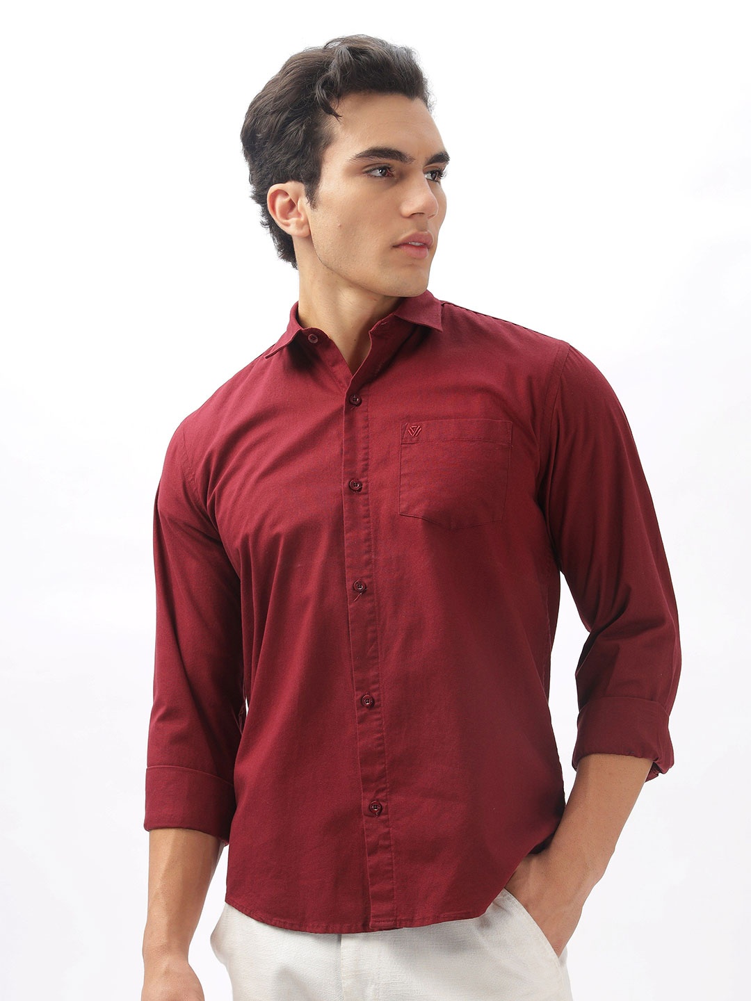 

BS BLUE SQUAD Men Slim Fit Opaque Casual Shirt, Maroon