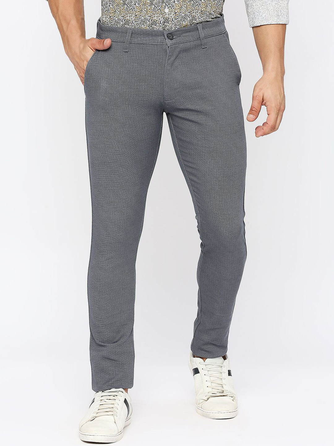 

Monterrey SF Men Smart Slim Fit Easy Wash Cotton Trouser, Grey