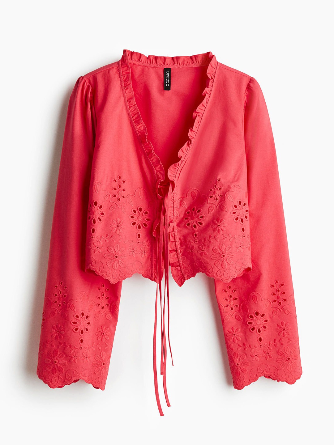 

H&M Broderie Anglaise Cotton Blouse, Pink