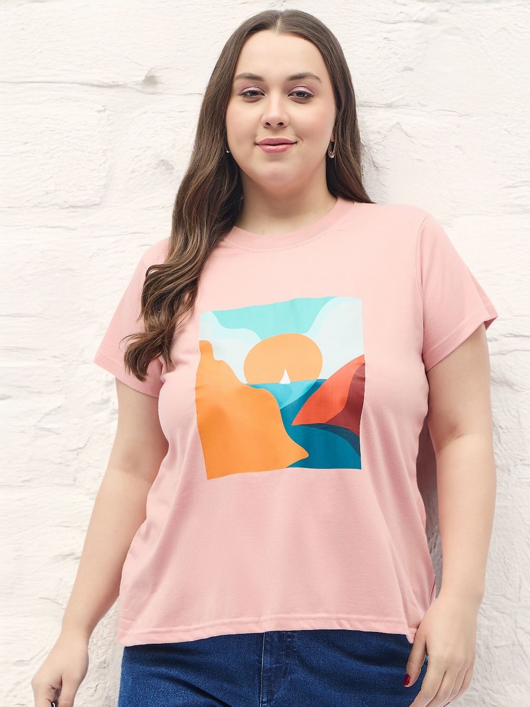 

DressBerry Curve Women T-shirt, Peach
