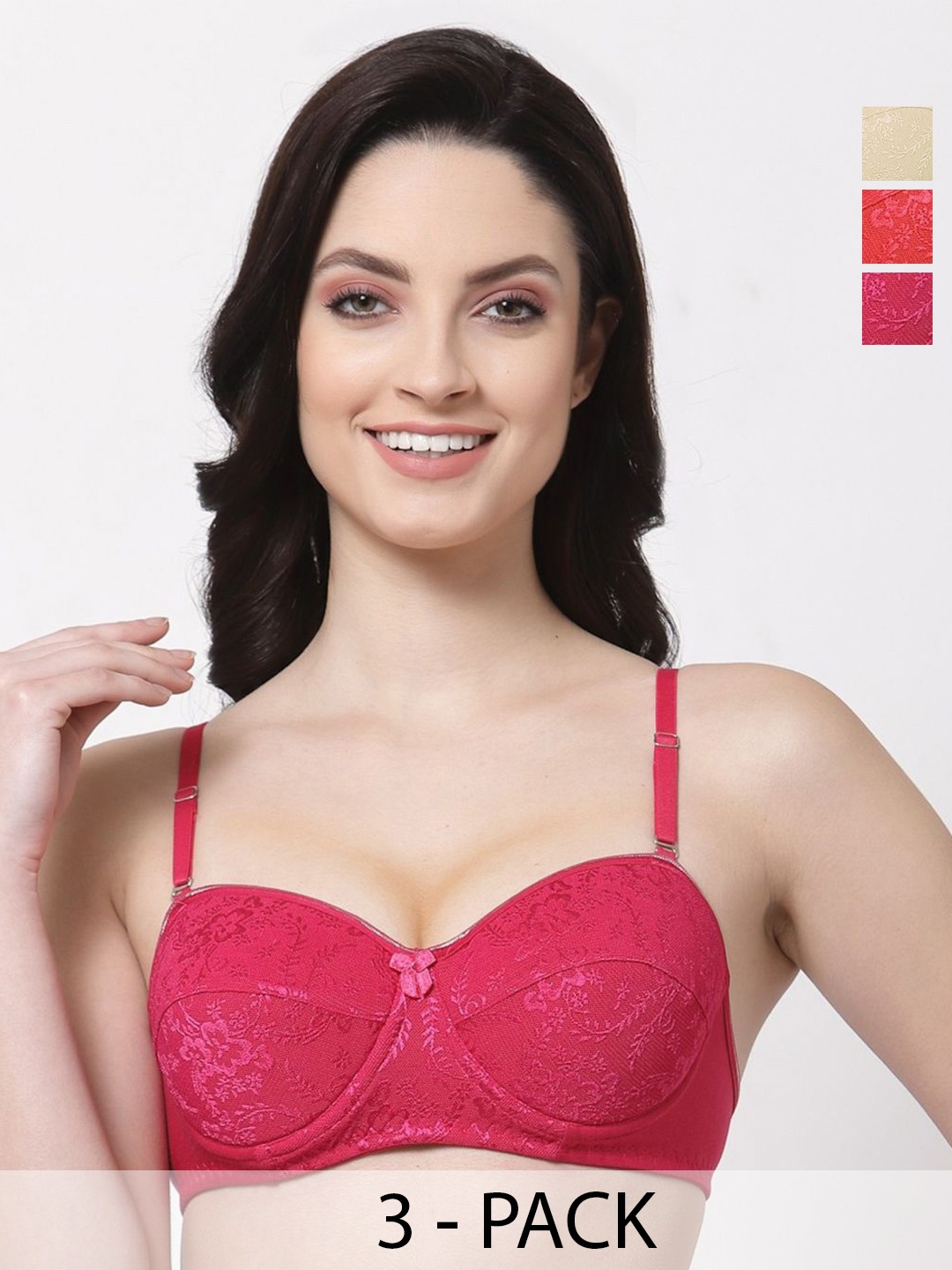 

SHYAM SONS FLAIR Bralette Bra Full Coverage Lightly Padded, Pink