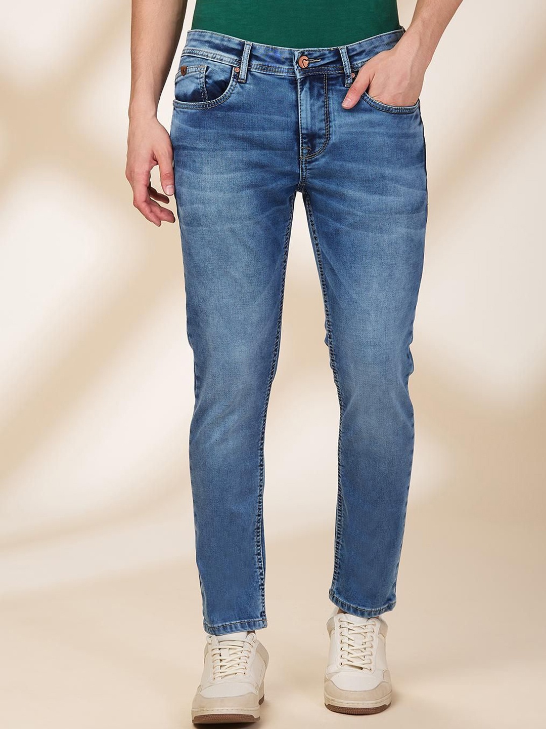 

Being Human Men Classic Slim Fit Light Fade Stretchable Jeans, Blue