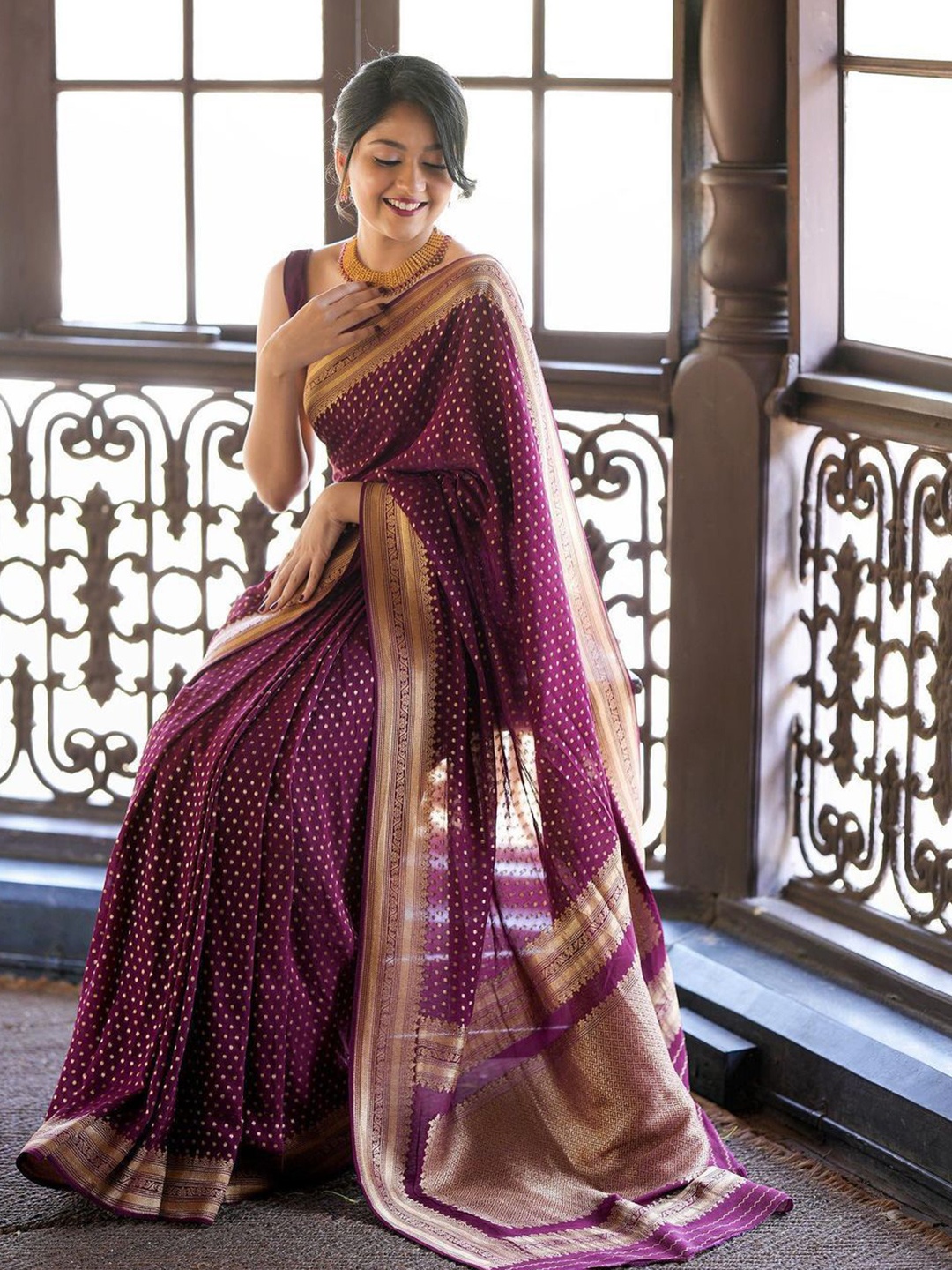 

Anouk Woven Design Zari Saree, Purple