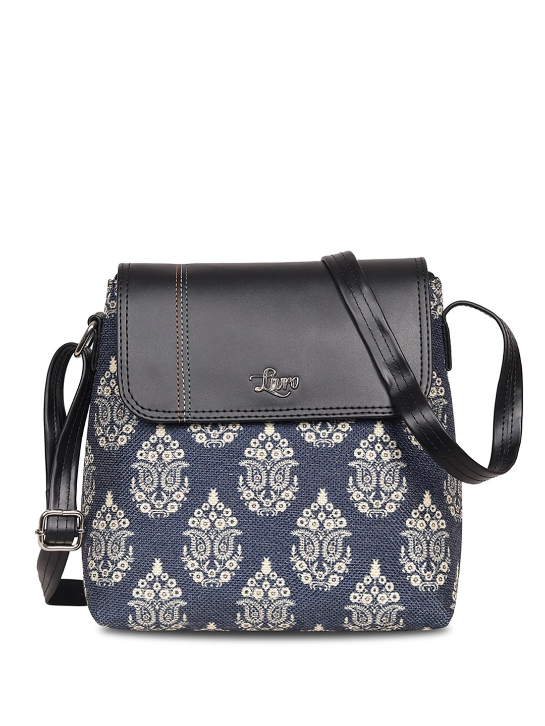 

LIVRO Floral Structured Sling Bag, Black