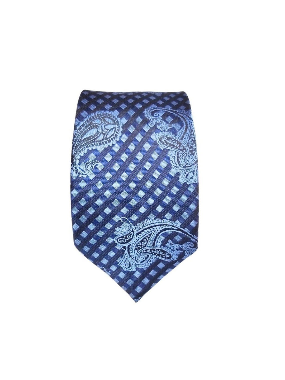 

Blacksmith Men Woven Design Broad Tie, Blue