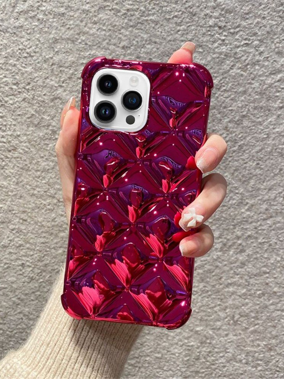 

Luxury Kase Solid Printed iPhone 12 Pro Back Case Mobile Accessories, Red