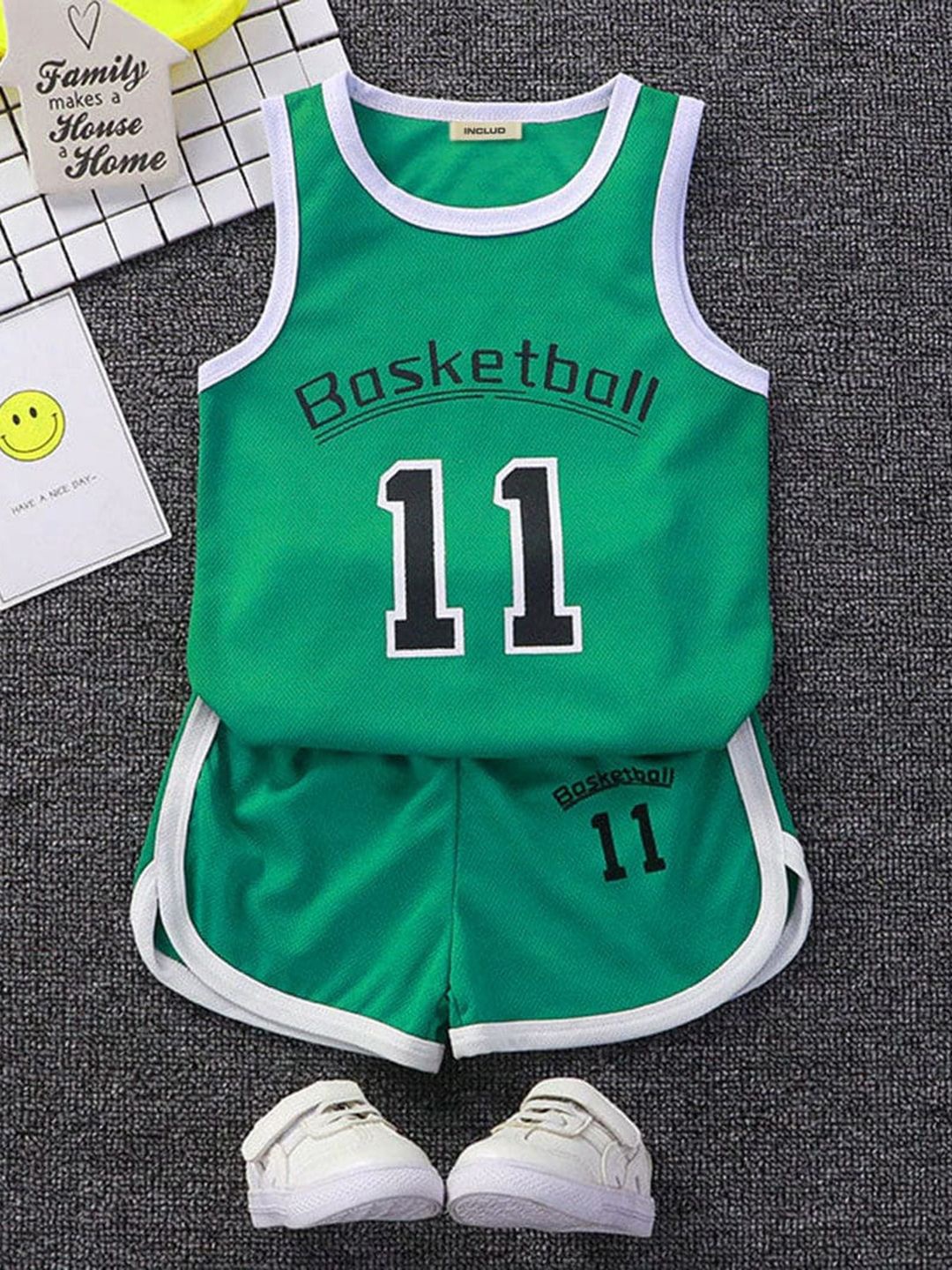 

INCLUD Boys Printed T-shirt with Shorts, Green