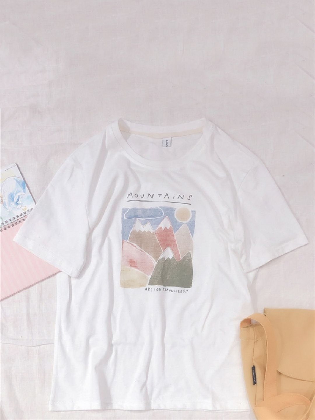 

DressBerry Women Printed V-Neck Applique T-shirt, White