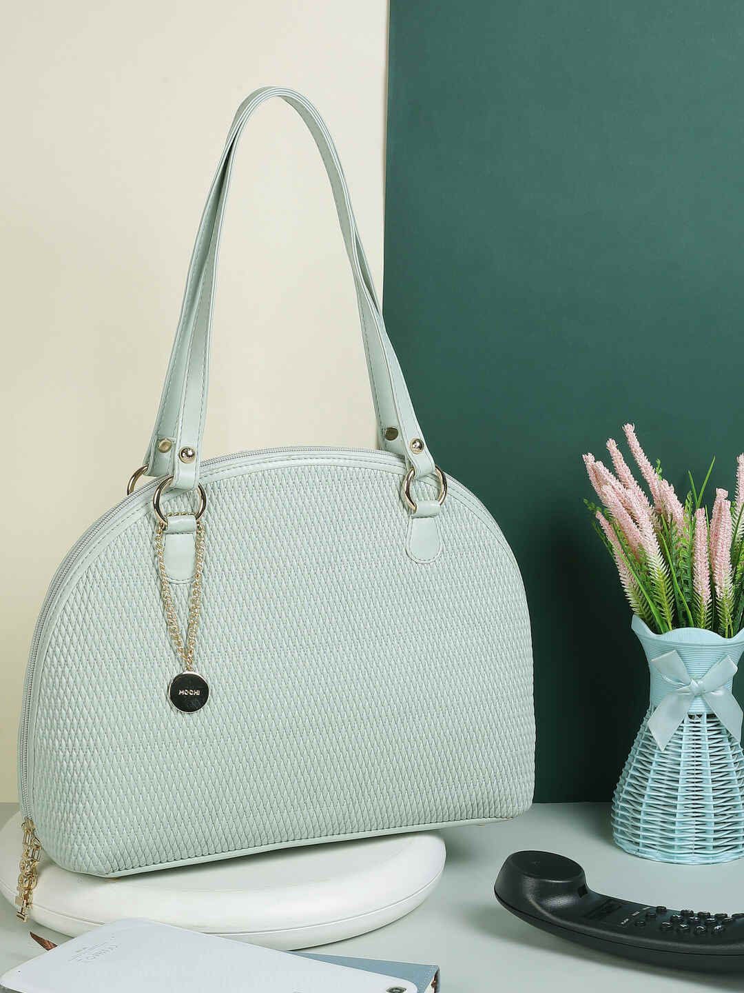 

Mochi Colourblocked PU Bucket Shoulder Bag with Quilted, Green