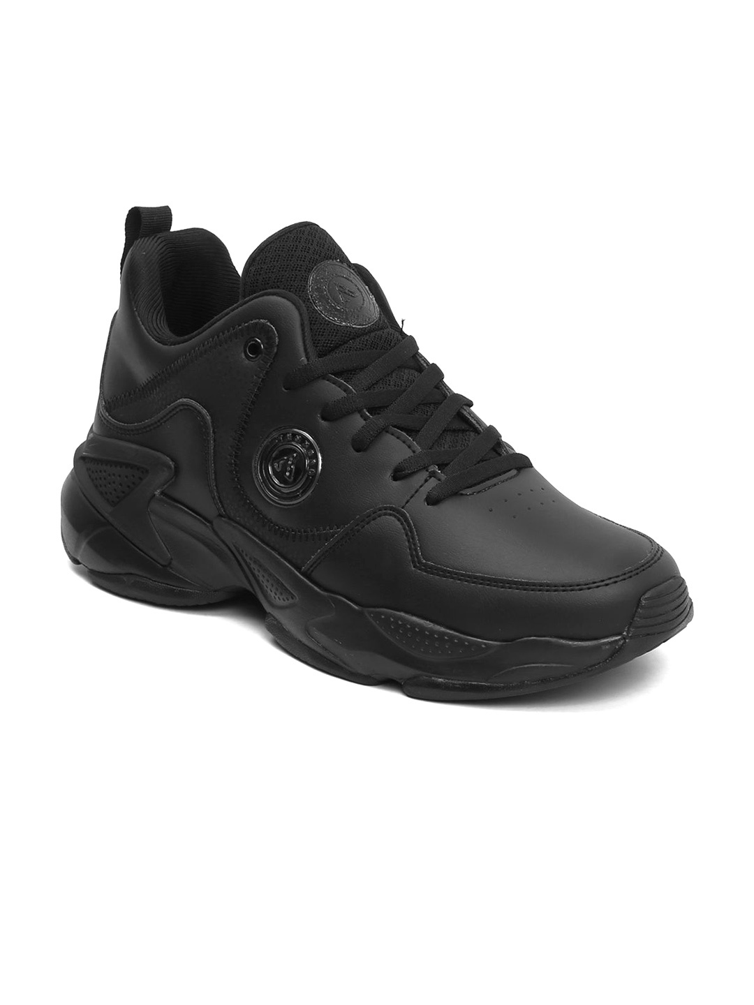 

THNXBRO Men PU Lightweight Sneakers, Black