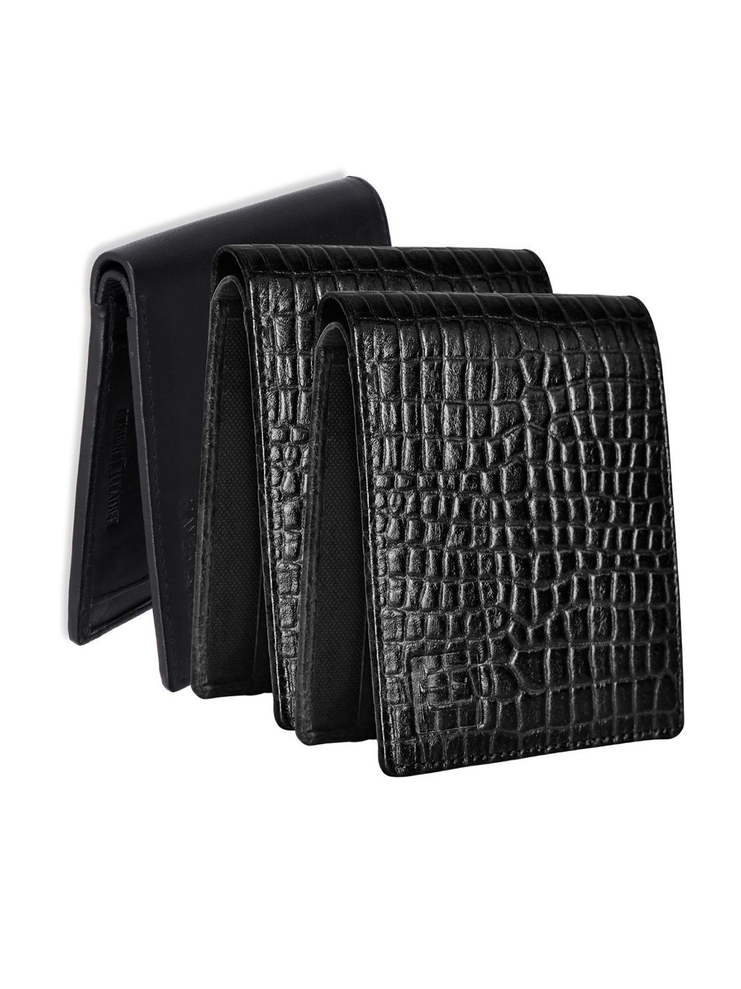 

Hayes London Men Wallets Pack of 3 Genuine Leather with RFID Blocking Combo, Black