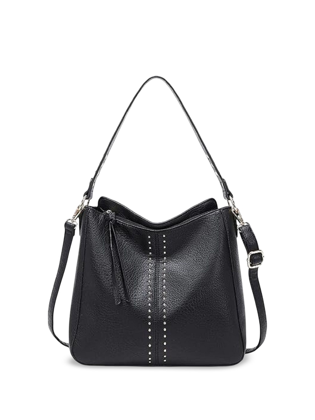 

DressBerry Embellished PU Bucket Shoulder Bag, Black