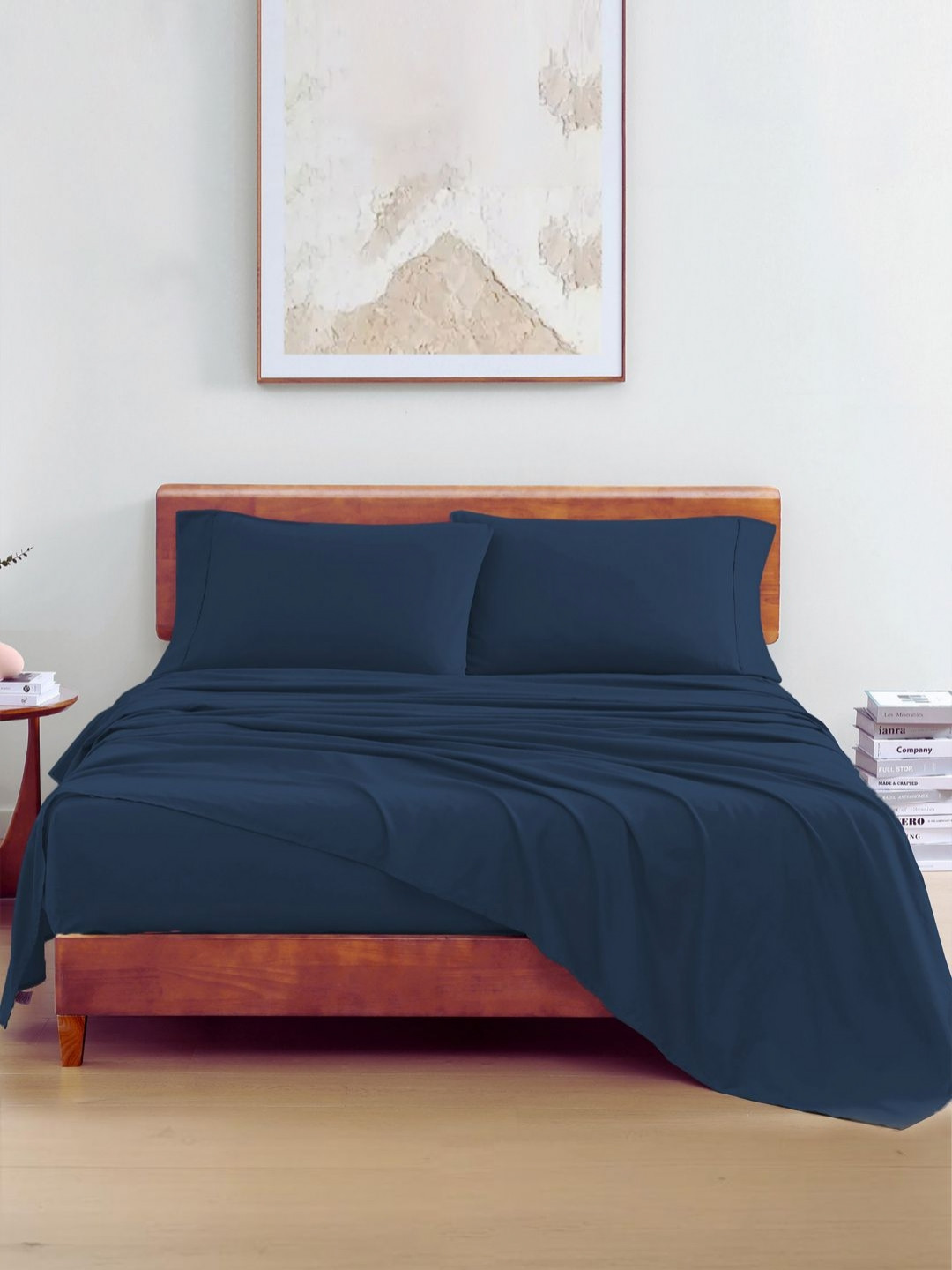 

LANE LINEN Blue 144 TC Queen Bedsheet with 2 Pillow Covers