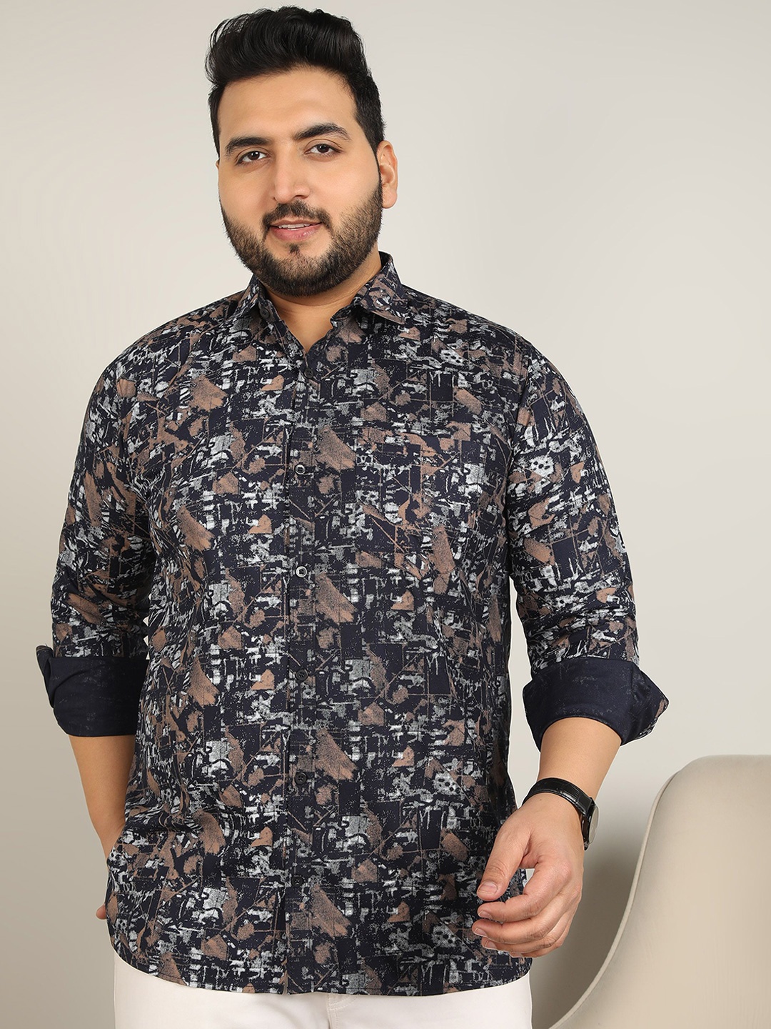 

ADWYN PETER Men Classic Floral Opaque Printed Casual Shirt, Blue