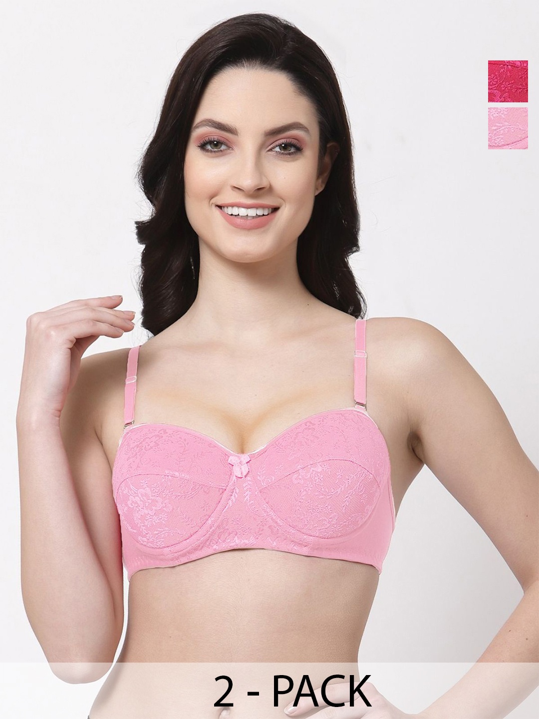 

SHYAM SONS FLAIR Bralette Bra Full Coverage Lightly Padded, Pink