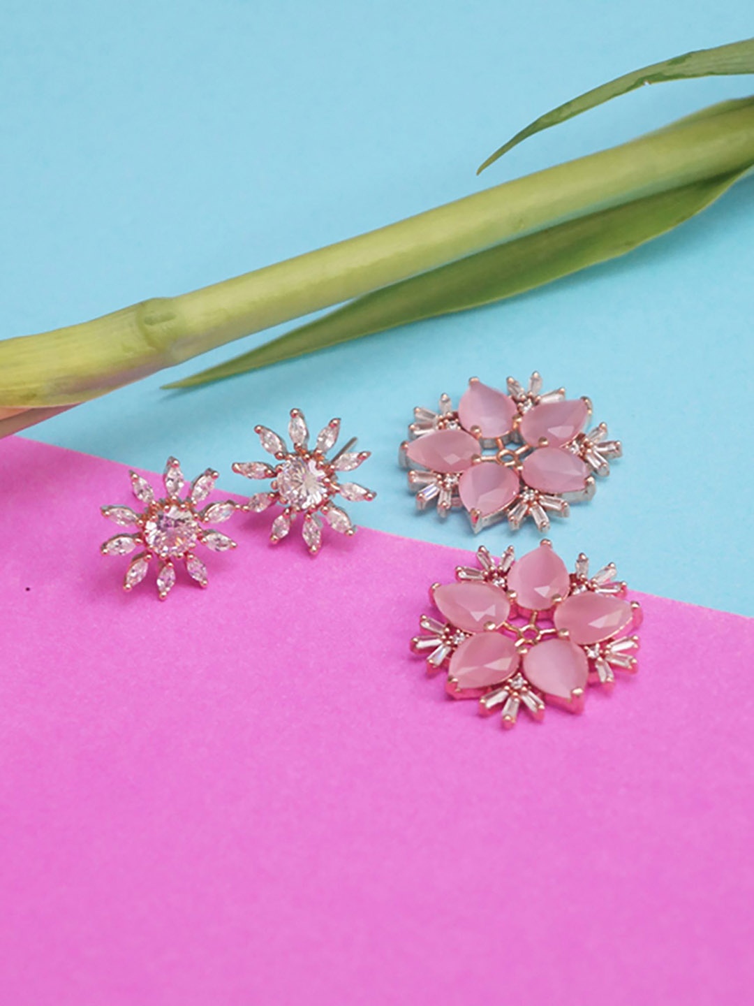 

STYLE DECO Contemporary Studs Earrings, Rose gold