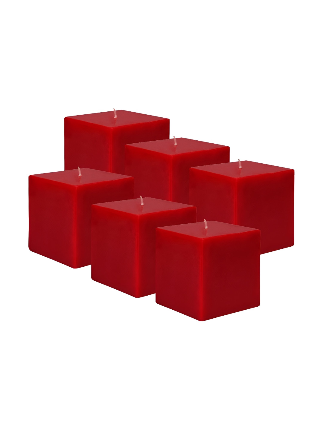 

atorakushon Red 6 Pieces Scented Squre Cube Pillar Candle