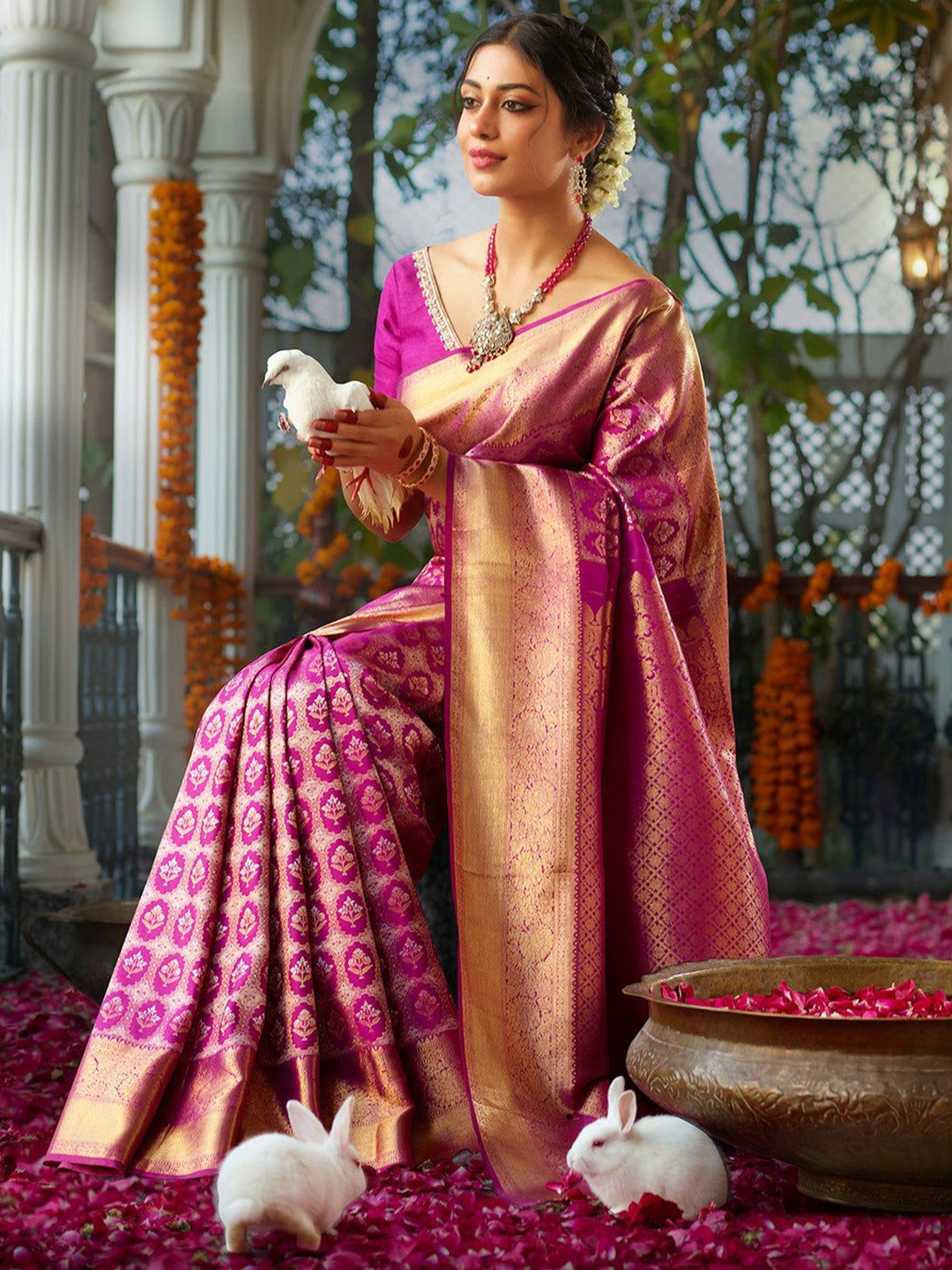 

Anouk Woven Design Zari Banarasi Saree, Purple