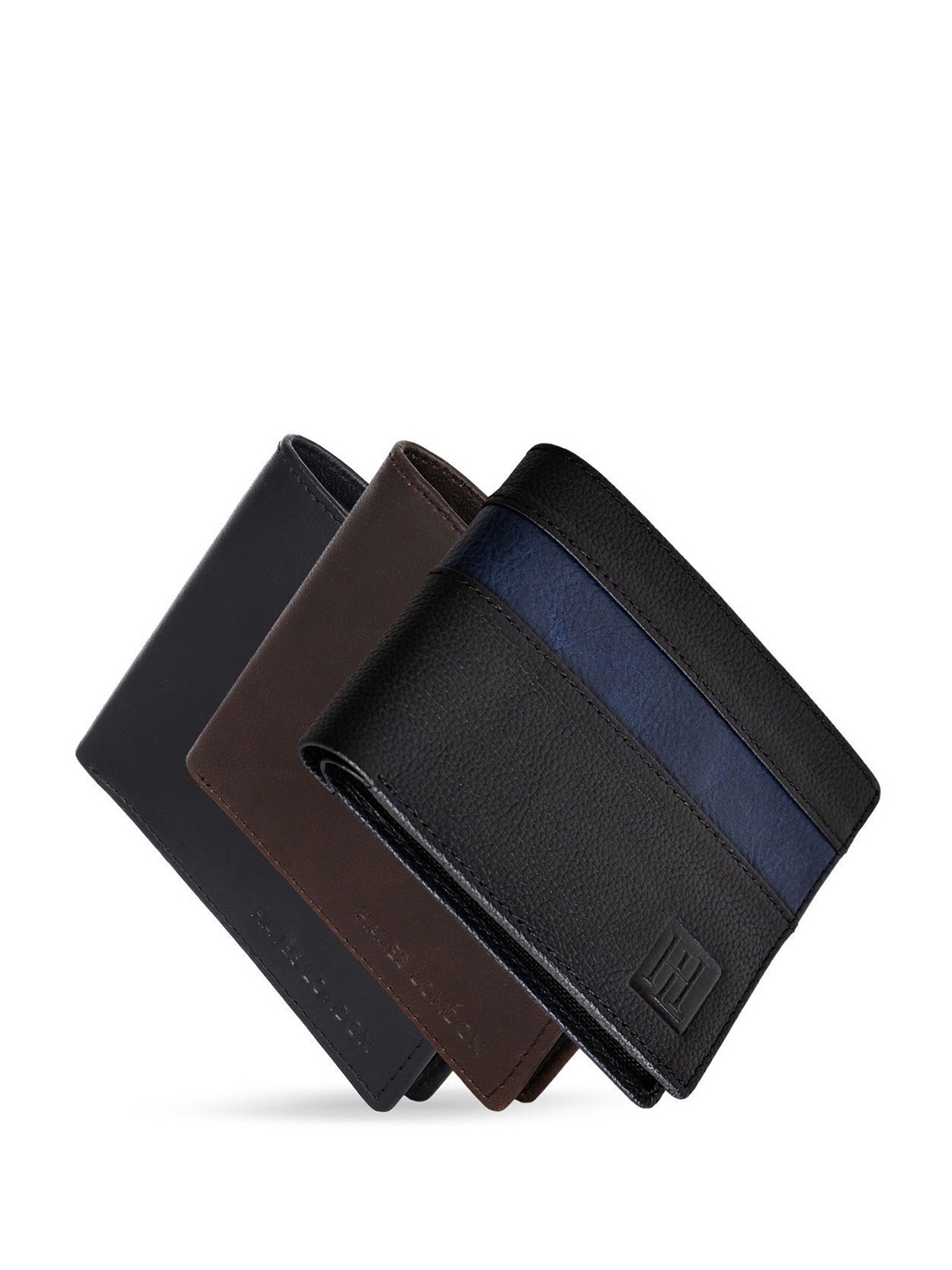 

Hayes London Men Wallets Pack of 3 Genuine Leather with RFID Blocking Combo, Brown