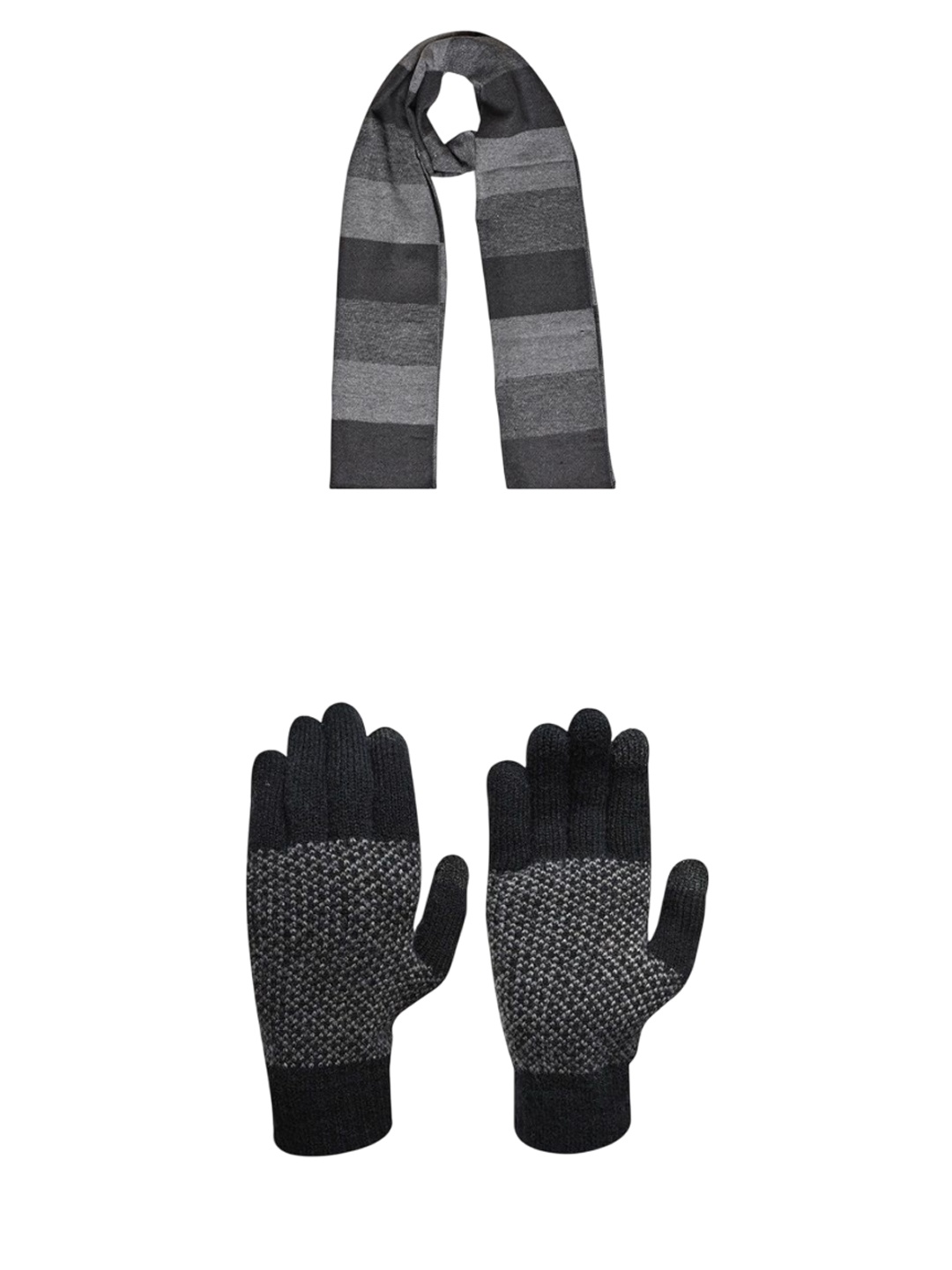 

LOOM LEGACY Men Patterned Acrylic Winter Gloves, Black